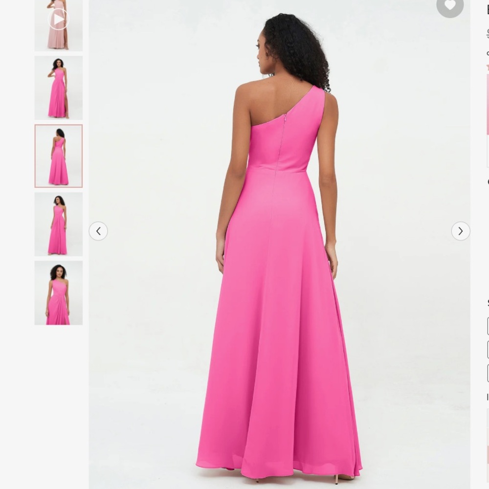 Elegant Pink One-Shoulder Dress - Picture 2 of 2